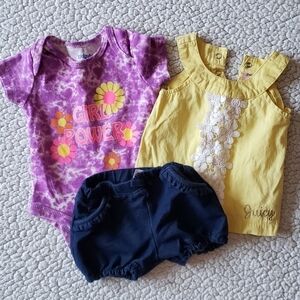 Juicy Couture tiedye onsie and lace top set